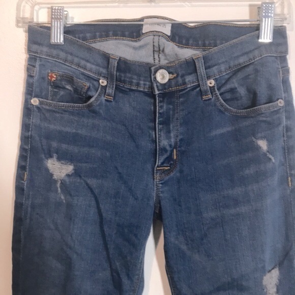 Hudson Krista Super Skinny Jean Distressed ripped mid rise size 27 - Picture 3 of 13